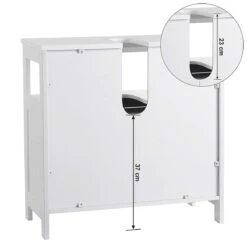 Songmics Wastafelmeubel Met 2 Deuren En Open Vak - Wit -Badkamer Kast Winkel 1200x1200 3440