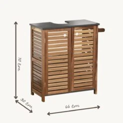 Merkloos Halmstad - Wastafel Onderkast - Wastafelmeubel - Badkamerkast - Met Handoekhouder - Acacia - H70 X B66 X D30 5 Merkloos Halmstad - Wastafel Onderkast - Wastafelmeubel - Badkamerkast - Met Handoekhouder - Acacia - H70 X B66 X D30 -Badkamer Kast Winkel 1200x1200 3459