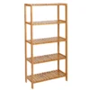 Badkamer Rek Met 5 Etages - Opbergrek Met Verstelbare Planken - 130 Cm Hoog En 60 Cm Breed - Bamboe