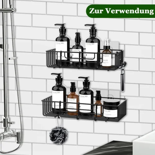 Merkloos RVS Doucherek - Badkamerrekken - Badkamerrek Zonder Boren - Shower Rack - Zelfklevend Doucherek - Doucherek Zonder Boren - Badkamer Accessoires - 2 Stuks -Badkamer Kast Winkel 1200x1200 3480