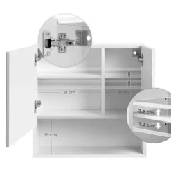 Vasagle Badkamer Spiegelkast – Badkamermeubel Met Spiegel En Schappen -Badkamer Kast Winkel 1200x1200 3488