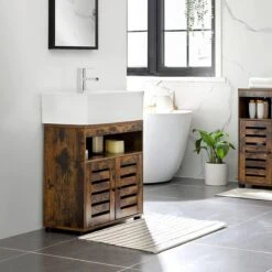 Nancy's Gaboury Badkamermeubel - Wastafelonderkast - Uitsparing - Open Vak - Openslaande Deuren - Industrieel - Bruin - Zwart - Bewerkt Hout - 60 X 30 X 63 Cm 15 Nancy's Gaboury Badkamermeubel - Wastafelonderkast - Uitsparing - Open Vak - Openslaande Deuren - Industrieel - Bruin - Zwart - Bewerkt Hout - 60 X 30 X 63 Cm -Badkamer Kast Winkel 1200x1200 3505