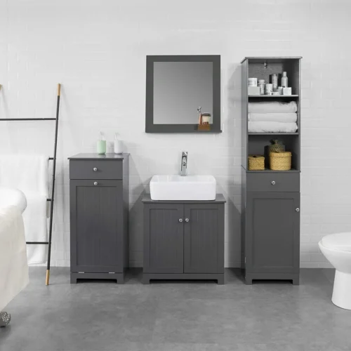Mara Wastafel Onderkast - Badkamerkast - Wastafelmeubel - Badkamermeubel - Praktisch - Donkergrijs - MDF - 60 X 29 X 60 Cm -Badkamer Kast Winkel 1200x1200 3529