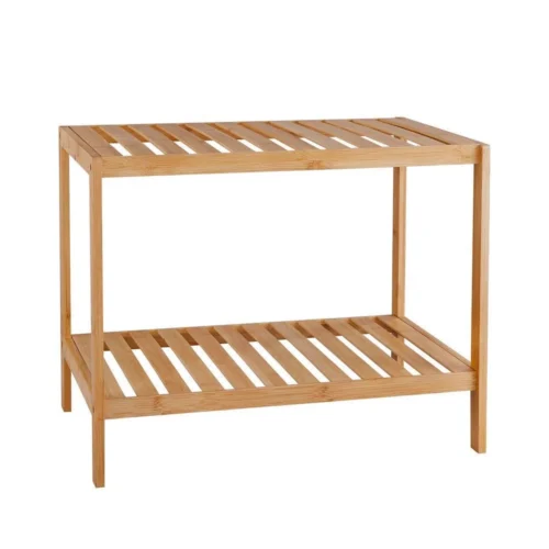 Merkloos Decopatent® Houten Bankje Van Bamboe - Badkamer - Opbergrek - Badkamerkast Rek - Open Badkamerbankje - Opbergen Handdoeken Rek -Badkamer Kast Winkel 1200x1200 3548