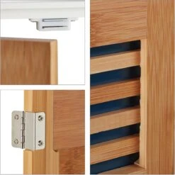 Relaxdays Wastafelonderkast Bamboe - Wastafelkast - Badkamerkast - Onderkast - Wit-bruin -Badkamer Kast Winkel 1200x1200 3575