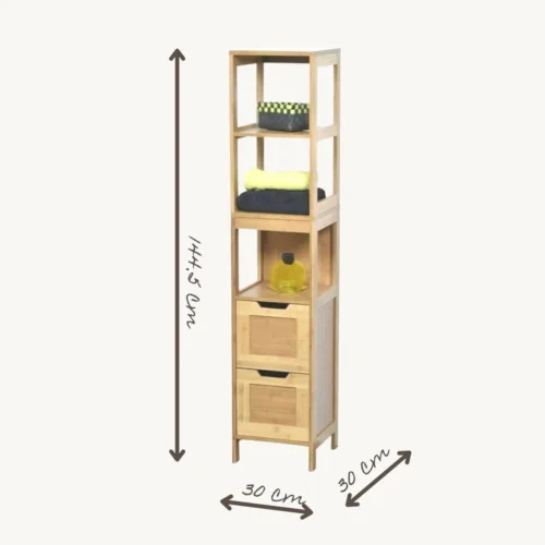 Merkloos Kiruna - Badkamerkast - Badkamerkasten Hoog - Kolomkast Badkamer - Badkamermeubel - Bamboe - 144,5 X 30 X 30 Cm 5 Merkloos Kiruna - Badkamerkast - Badkamerkasten Hoog - Kolomkast Badkamer - Badkamermeubel - Bamboe - 144,5 X 30 X 30 Cm -Badkamer Kast Winkel 1200x1200 3591