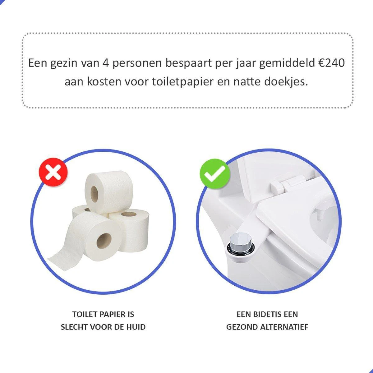 Bidet Handdouche Toilet Sproeier Shattaf Sprayer WC Papier Besparend - Enkel Spray Koud Water - Badkamer Accessoires - Freshole® 6 Bidet Handdouche Toilet Sproeier Shattaf Sprayer WC Papier Besparend - Enkel Spray Koud Water - Badkamer Accessoires - Freshole® - Afbeelding 6