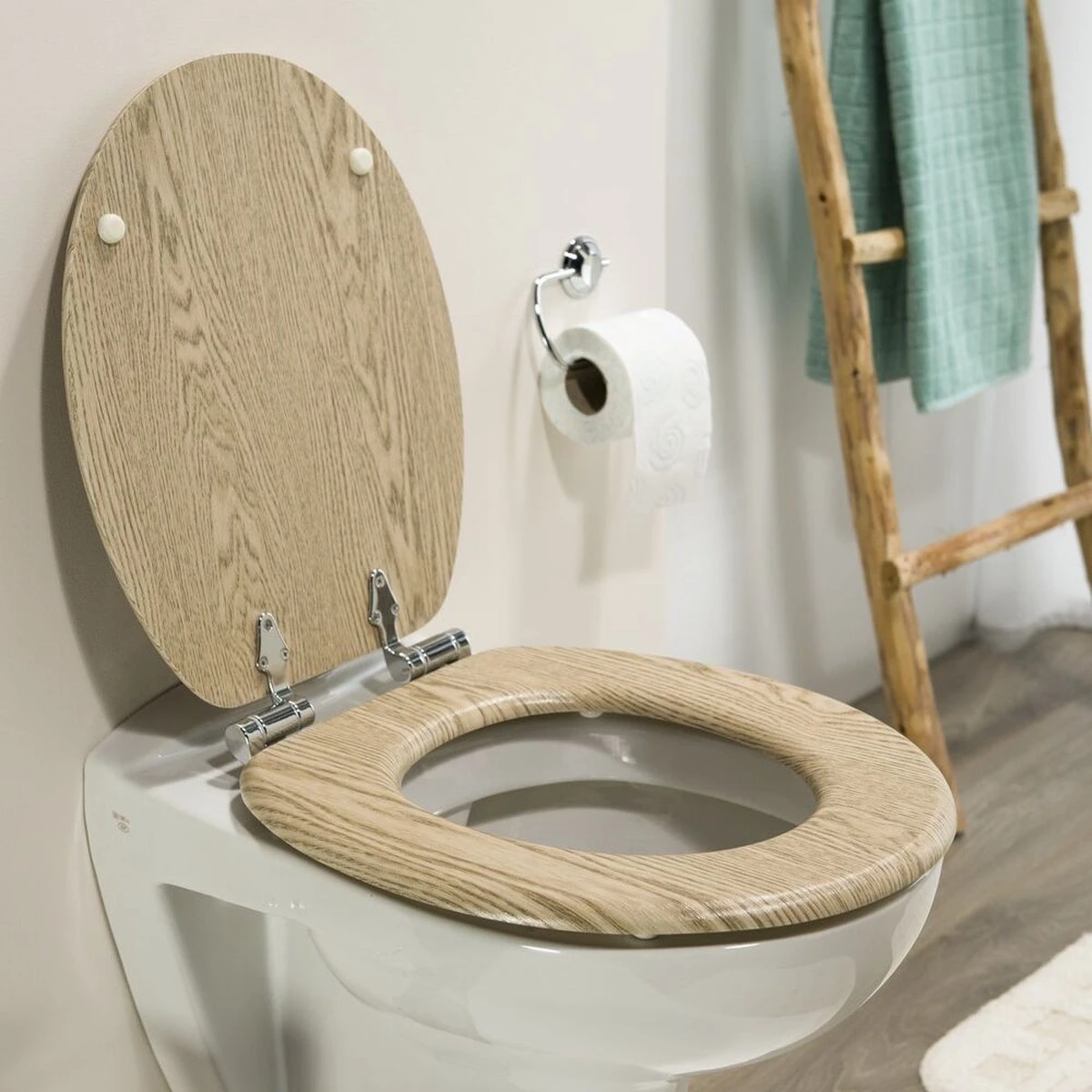 Tiger Steigerhoutlook - Toiletbril - WC Bril - MDF - Eiken 3 Tiger Steigerhoutlook - Toiletbril - WC Bril - MDF - Eiken - Afbeelding 3