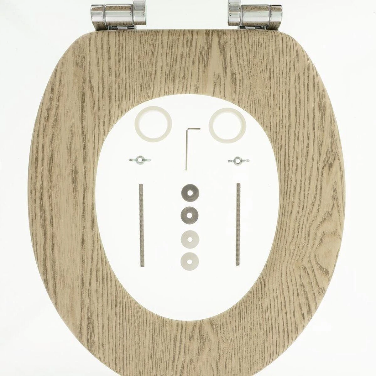 Tiger Steigerhoutlook - Toiletbril - WC Bril - MDF - Eiken 5 Tiger Steigerhoutlook - Toiletbril - WC Bril - MDF - Eiken - Afbeelding 5