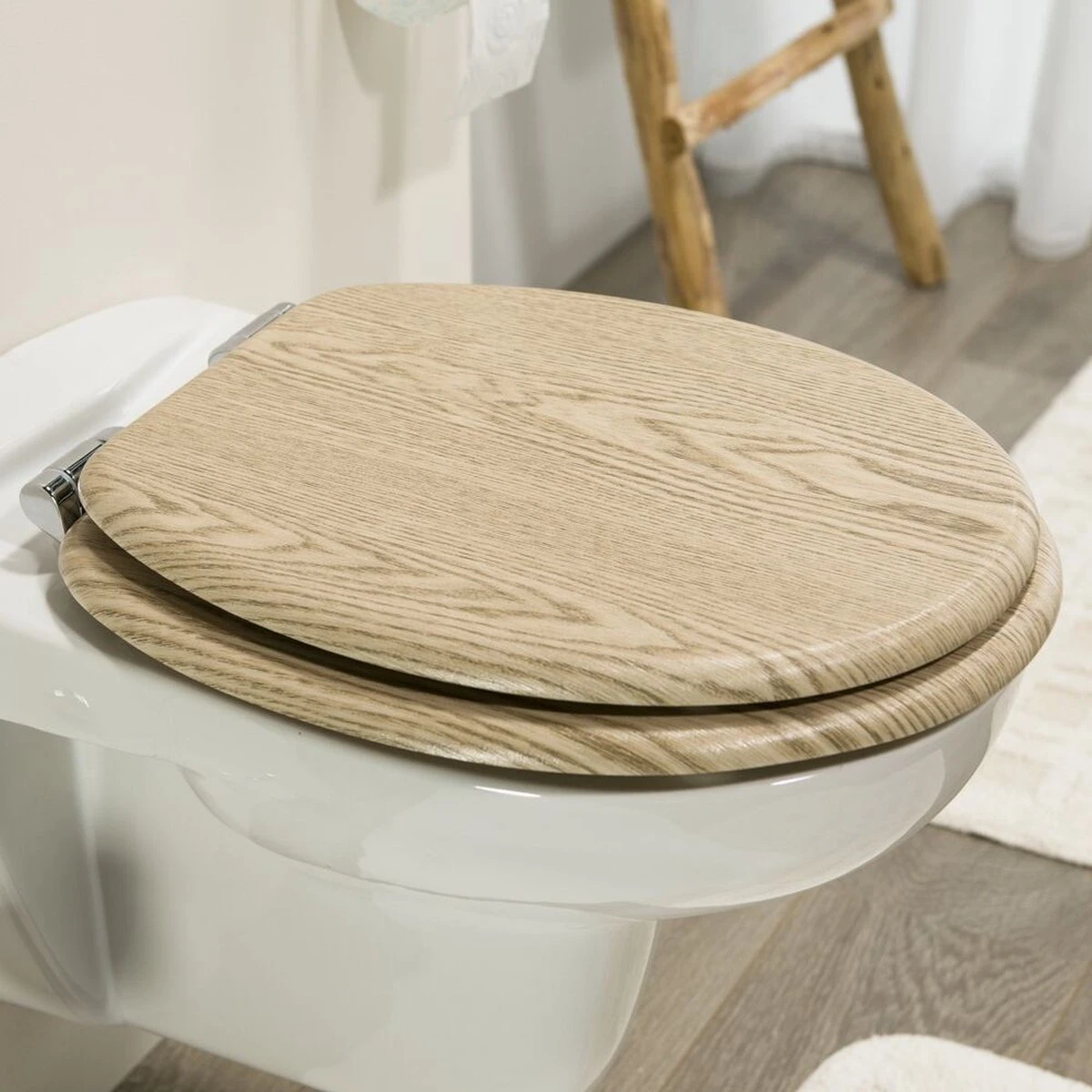 Tiger Steigerhoutlook - Toiletbril - WC Bril - MDF - Eiken 9 Tiger Steigerhoutlook - Toiletbril - WC Bril - MDF - Eiken - Afbeelding 9