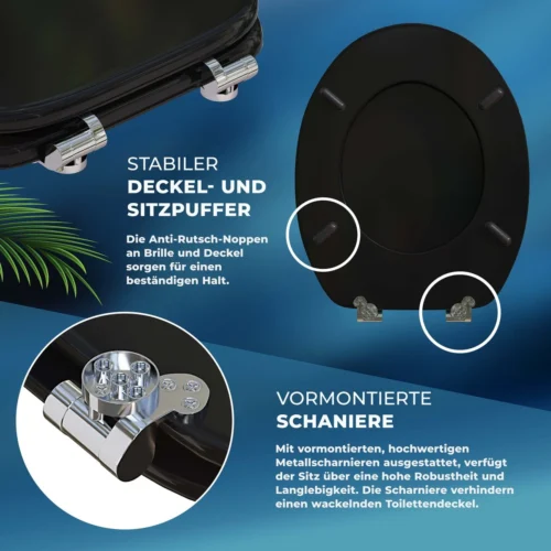 Casaria Wc-bril Met Deksel Sluitingsmechanisme Toiletzitting MDF Zwart -Badkamer Kast Winkel 1200x1200 3832