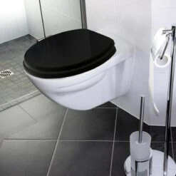 Casaria Wc-bril Met Deksel Sluitingsmechanisme Toiletzitting MDF Zwart 18 Casaria Wc-bril Met Deksel Sluitingsmechanisme Toiletzitting MDF Zwart -Badkamer Kast Winkel 1200x1200 3833