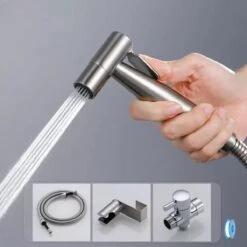 Merkloos Bidet - Handdouche/kraan - Water Sproeier/spray - Toilet/badkamer - Montage Set - 1,5M Slang - Multifunctioneel - RVS – Zilver -Badkamer Kast Winkel 1200x1200 3857