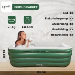 Q’ualife® Opblaasbaar Bad – Ligbad – Zitbad – Opblaasbaar Ligbad – Bad – Badkuip Volwassenen -Badkamer Kast Winkel 1200x1200 3901