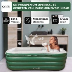 Q’ualife® Opblaasbaar Bad – Ligbad – Zitbad – Opblaasbaar Ligbad – Bad – Badkuip Volwassenen -Badkamer Kast Winkel 1200x1200 3903