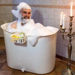 Zitbad Voor Volwassenen - Bath Bucket - Wit - 200L -Badkamer Kast Winkel 1200x1200 3930