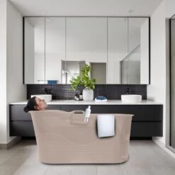 LIFEBATH - Zitbad Mira - Bath Bucket XL - 400L - Ligbad 122 Cm - Costa Rica Sand -Badkamer Kast Winkel 1200x1200 3945