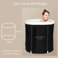 BATHBOY® Amsterdam Zitbad Opvouwbaar - Voor Volwassenen - Opblaasbaar Bad - Bath Bucket -Badkamer Kast Winkel 1200x1200 3953