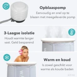 WOTRE Zitbad - Bath Bucket - Ijsbad - Wim Hof Methode - Bad Voor Volwassenen - Mobiele Badkuip - Grijs - 180L -Badkamer Kast Winkel 1200x1200 3956