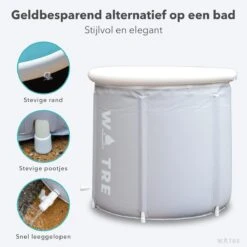 WOTRE Zitbad - Bath Bucket - Ijsbad - Wim Hof Methode - Bad Voor Volwassenen - Mobiele Badkuip - Grijs - 180L -Badkamer Kast Winkel 1200x1200 3959