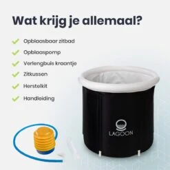 Lagoon® Opblaasbaar Zitbad Voor Volwassenen Bathbucket - Met Relaxing Giftset - Wim Hof Methode - Opvouwbaar & Inklapbaar Spa Bad - Bath Bucket - IJsbad - Opblaasbad - Dompelbad -Badkamer Kast Winkel 1200x1200 3983
