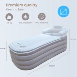 HBKS Lifestyle Bad – Opblaasbaar Ligbad – Bath Bucket – Zitbad Voor Volwassenen - Ijsbad Wim Hof Methode - Badkuip – Ice Bath – Rosegold -Badkamer Kast Winkel 1200x1200 4006