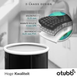 Zitbad | Opblaasbaar Zitbad Voor Volwassenen Van OTUBB | Ofuro | Opvouwbare Badkuip | Inklapbaar | Rond | IJsbad | Zwart | Bath Bucket -Badkamer Kast Winkel 1200x1200 4022