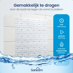 Merkloos Douchemat - Badmat Antislip - Antislipmat Douche - Antislipmat Bad - ​​Schimmelbestendig - Met Zuignappen - Wasbaar - Wit -Badkamer Kast Winkel 1200x1200 4034