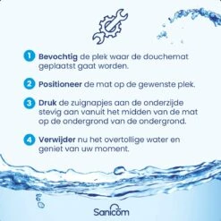 Merkloos Douchemat - Badmat Antislip - Antislipmat Douche - Antislipmat Bad - ​​Schimmelbestendig - Met Zuignappen - Wasbaar - Wit -Badkamer Kast Winkel 1200x1200 4037