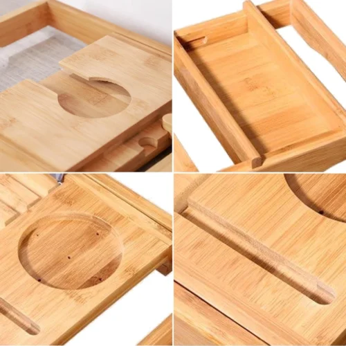 SWILIX ® Badplank - Uitschuifbaar - Voor In Bad - 71 Tot 108 Cm - Met Houder - Hout -Badkamer Kast Winkel 1200x1200 404