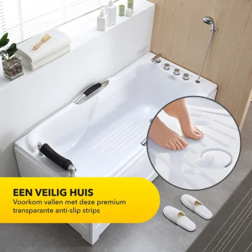 RX Goods 25 Stuks Zelfklevende Anti Slip Strips Stickers – 2 Cm X 40 Cm - Met Schraper – Transparante Tape -Badkamer Kast Winkel 1200x1200 4044