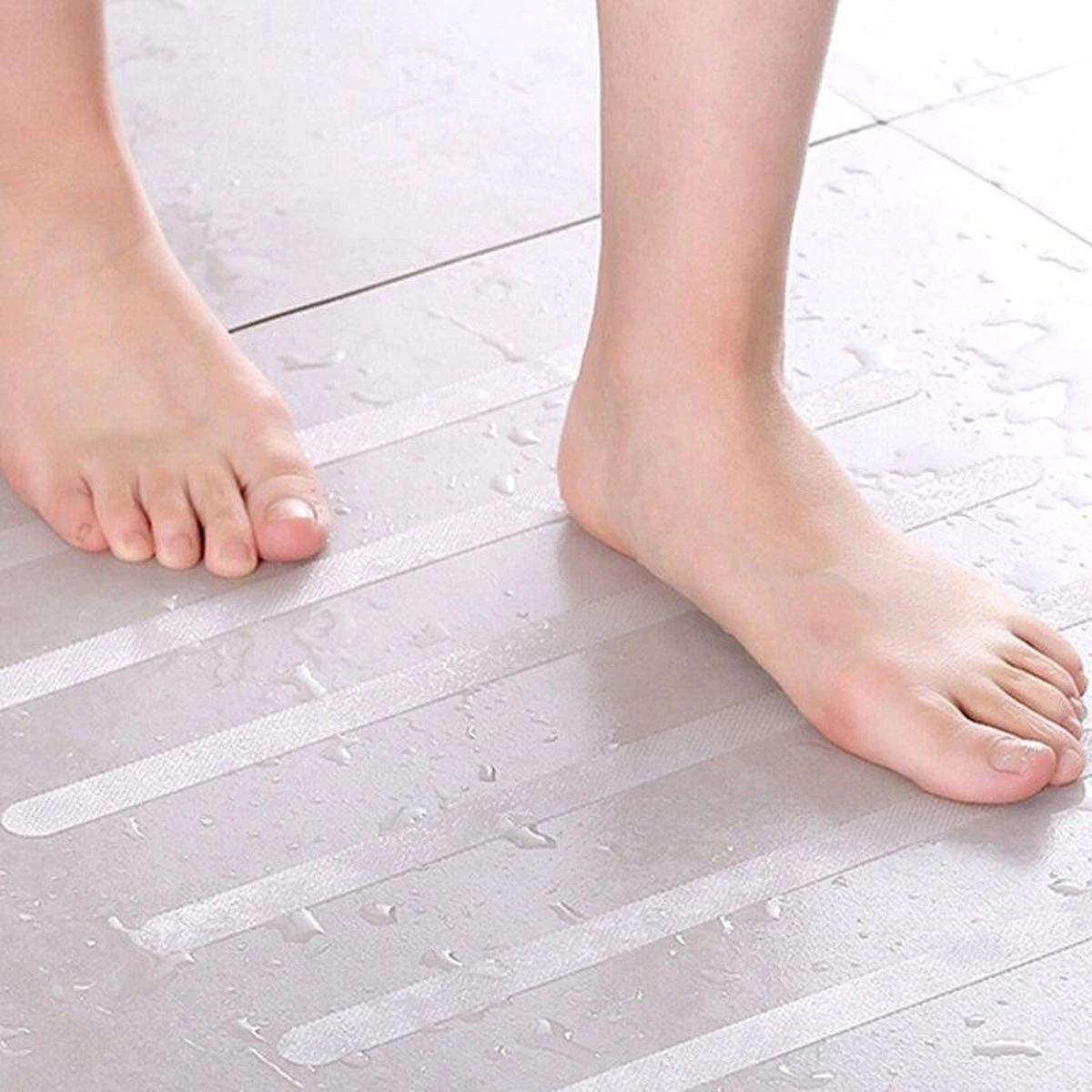 Anti Slip Stickers - 6 STUKS - Badkamer Antislip Strips - 20 X 2 Cm - Anti-Slip Sticker - Trappenhuis - Zelfklevend - Waterdicht - Transparant 2 Anti Slip Stickers - 6 STUKS - Badkamer Antislip Strips - 20 X 2 Cm - Anti-Slip Sticker - Trappenhuis - Zelfklevend - Waterdicht - Transparant - Afbeelding 2