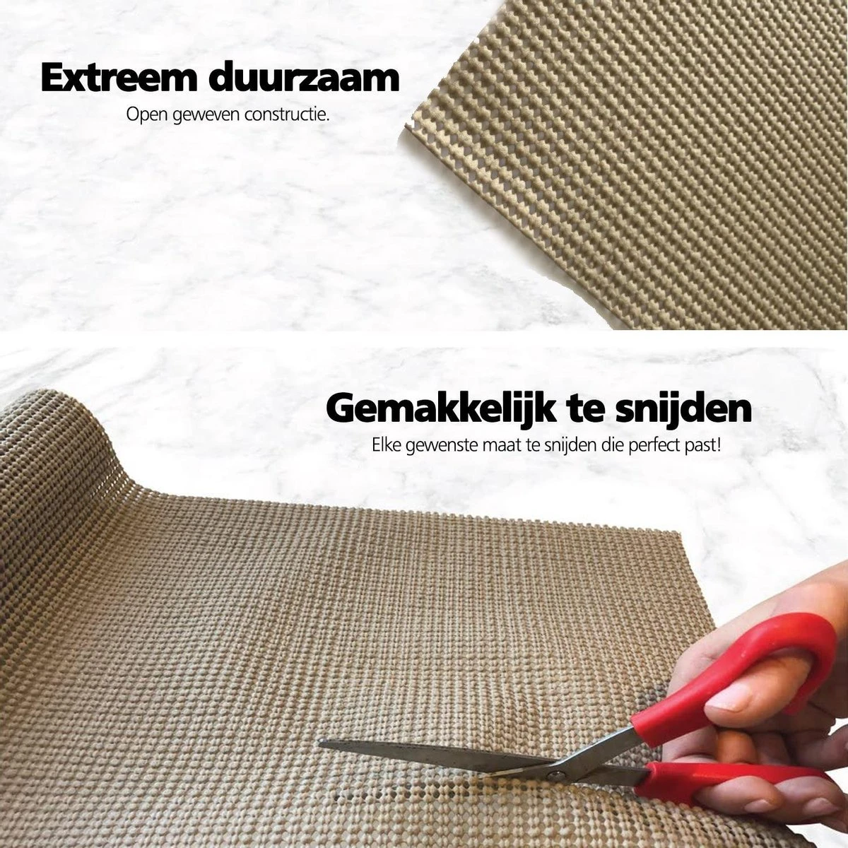 SWILIX ® Antislipmat Voor Kasten En Lades, Douchemat - Badkamermat - Badmat, Dienblad, Vloer - 4 Meter Rol - Anti Slip Mat - 400 X 30 Cm - Beige 4 SWILIX ® Antislipmat Voor Kasten En Lades, Douchemat - Badkamermat - Badmat, Dienblad, Vloer - 4 Meter Rol - Anti Slip Mat - 400 X 30 Cm - Beige - Afbeelding 4