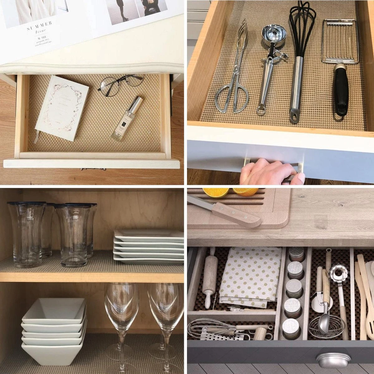 SWILIX ® Antislipmat Voor Kasten En Lades, Douchemat - Badkamermat - Badmat, Dienblad, Vloer - 4 Meter Rol - Anti Slip Mat - 400 X 30 Cm - Beige 7 SWILIX ® Antislipmat Voor Kasten En Lades, Douchemat - Badkamermat - Badmat, Dienblad, Vloer - 4 Meter Rol - Anti Slip Mat - 400 X 30 Cm - Beige - Afbeelding 7