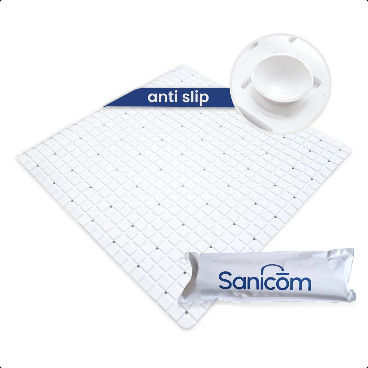 Merkloos Douchemat - Antislip Mat - Antislipmat Douche - Badmat - Schimmelbestendig - Met Zuignappen - Wasbaar - Wit 1 Merkloos Douchemat - Antislip Mat - Antislipmat Douche - Badmat - Schimmelbestendig - Met Zuignappen - Wasbaar - Wit