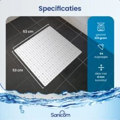Merkloos Douchemat - Antislip Mat - Antislipmat Douche - Badmat - Schimmelbestendig - Met Zuignappen - Wasbaar - Wit 12 Merkloos Douchemat - Antislip Mat - Antislipmat Douche - Badmat - Schimmelbestendig - Met Zuignappen - Wasbaar - Wit -Badkamer Kast Winkel 1200x1200 4127