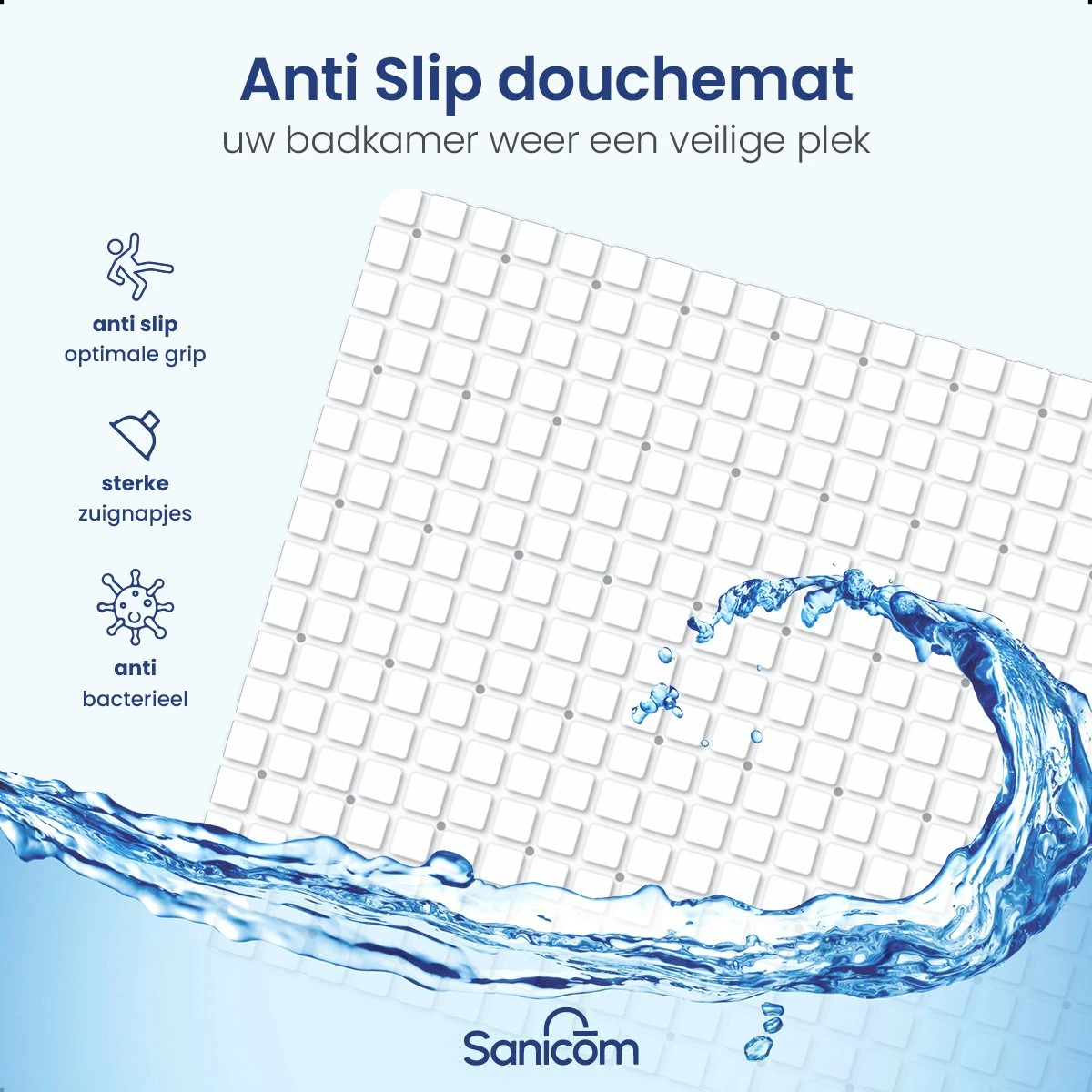 Merkloos Douchemat - Antislip Mat - Antislipmat Douche - Badmat - Schimmelbestendig - Met Zuignappen - Wasbaar - Wit 8 Merkloos Douchemat - Antislip Mat - Antislipmat Douche - Badmat - Schimmelbestendig - Met Zuignappen - Wasbaar - Wit - Afbeelding 8
