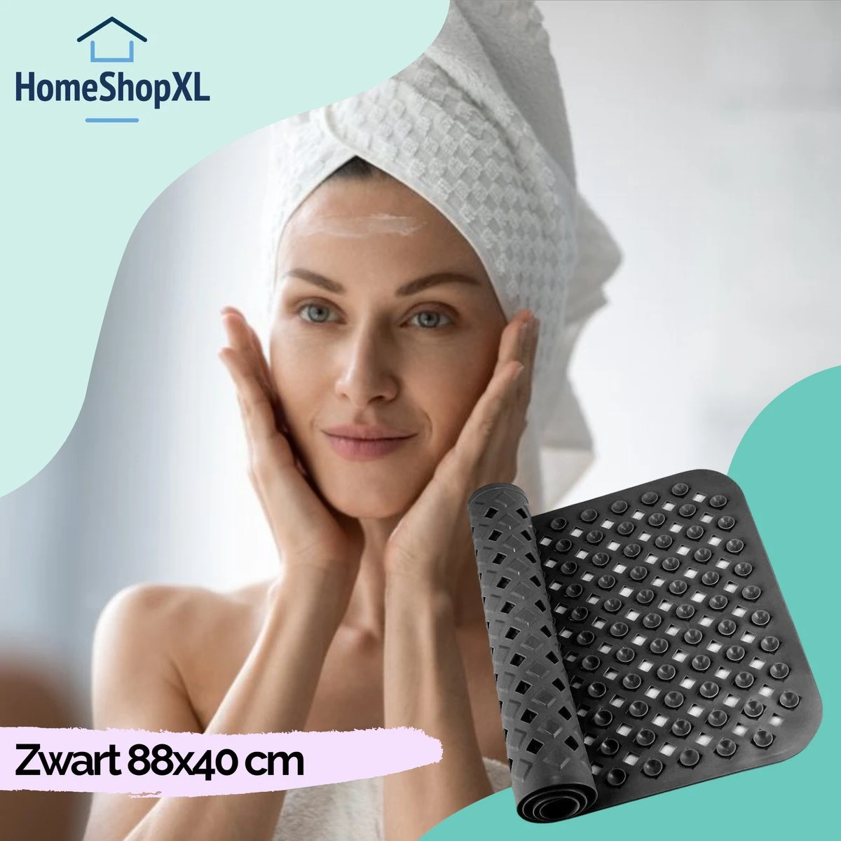The Original - Douchemat Antislip - Zwart - 88x40cm - Antislipmat Badmat Voor Bad & Douche - Anti Slip Mat Met Zuignappen 3 The Original - Douchemat Antislip - Zwart - 88x40cm - Antislipmat Badmat Voor Bad & Douche - Anti Slip Mat Met Zuignappen - Afbeelding 3