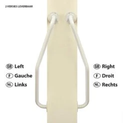 Wandbeugel Gedraaid LINKS - Wit -Badkamer Kast Winkel 1200x1200 4150