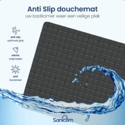 Merkloos Douchemat - Antislip Mat - Antislipmat Douche - Badmat - ​​Schimmelbestendig - Met Zuignappen - Wasbaar - Zwart -Badkamer Kast Winkel 1200x1200 4158