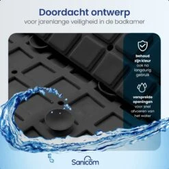 Merkloos Douchemat - Antislip Mat - Antislipmat Douche - Badmat - ​​Schimmelbestendig - Met Zuignappen - Wasbaar - Zwart -Badkamer Kast Winkel 1200x1200 4159
