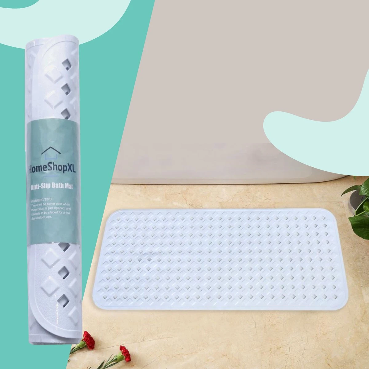 The Original - Douchemat Antislip - Wit - 88x40cm - Antislipmat Badmat Voor Bad & Douche - Anti Slip Mat Met Zuignappen 6 The Original - Douchemat Antislip - Wit - 88x40cm - Antislipmat Badmat Voor Bad & Douche - Anti Slip Mat Met Zuignappen - Afbeelding 6