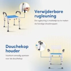 Safe Age® Douchestoel Met Afneembare Rugleuning En Armleuning – Anti Slip - Verstelbare Hoogte - Douchekruk 11 Safe Age® Douchestoel Met Afneembare Rugleuning En Armleuning – Anti Slip - Verstelbare Hoogte - Douchekruk -Badkamer Kast Winkel 1200x1200 4176