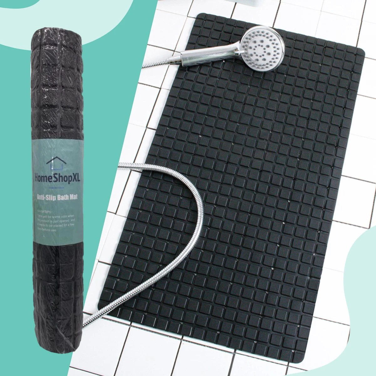 The Original - Douchemat Antislip - Zwart - 70x40cm - Antislipmat Badmat Voor Bad & Douche - Anti Slip Mat Met Zuignappen 5 The Original - Douchemat Antislip - Zwart - 70x40cm - Antislipmat Badmat Voor Bad & Douche - Anti Slip Mat Met Zuignappen - Afbeelding 5