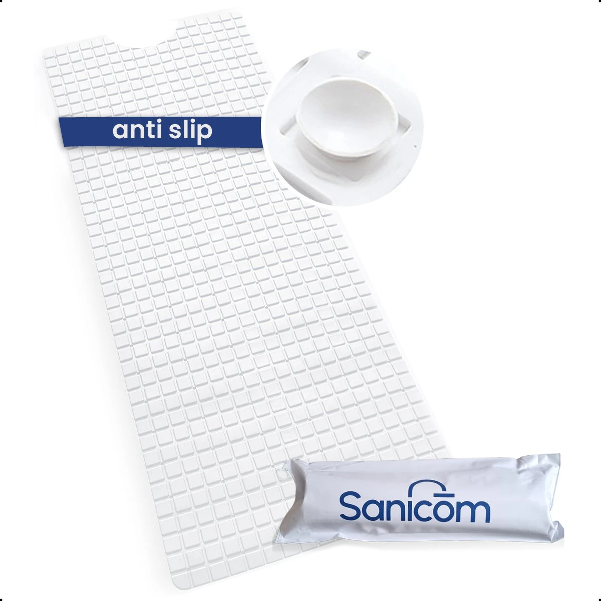 Merkloos Badmat Antislip - Douchemat - Antislipmat Bad - Antislipmat Douche - Schimmelbestendig - Met Zuignappen - Wasbaar - Wit 1 Merkloos Badmat Antislip - Douchemat - Antislipmat Bad - Antislipmat Douche - Schimmelbestendig - Met Zuignappen - Wasbaar - Wit