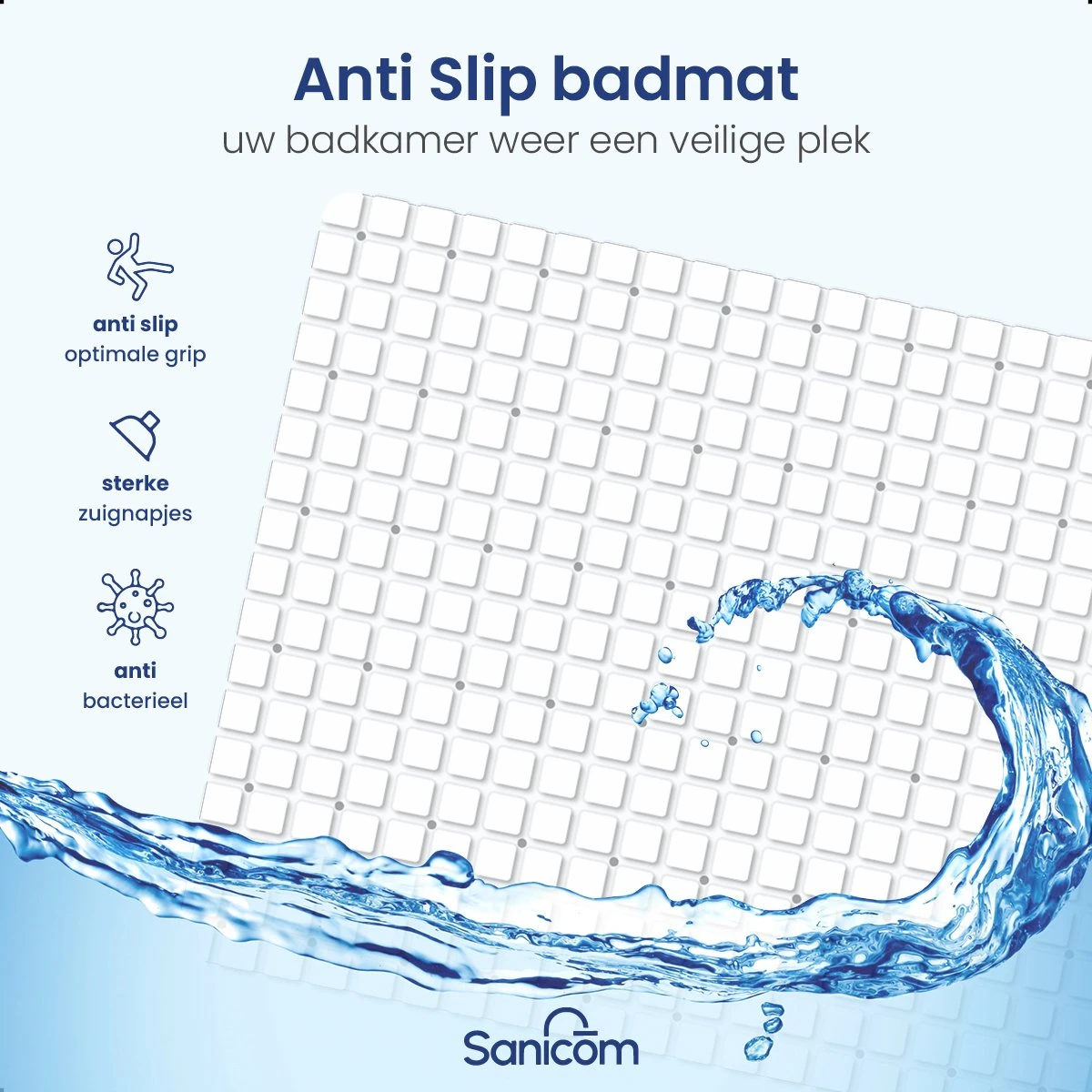 Merkloos Badmat Antislip - Douchemat - Antislipmat Bad - Antislipmat Douche - Schimmelbestendig - Met Zuignappen - Wasbaar - Wit 5 Merkloos Badmat Antislip - Douchemat - Antislipmat Bad - Antislipmat Douche - Schimmelbestendig - Met Zuignappen - Wasbaar - Wit - Afbeelding 5