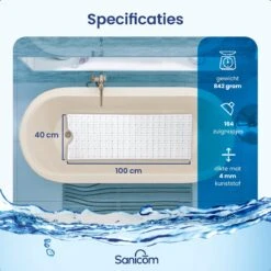 Merkloos Badmat Antislip - Douchemat - Antislipmat Bad - Antislipmat Douche - Schimmelbestendig - Met Zuignappen - Wasbaar - Wit 14 Merkloos Badmat Antislip - Douchemat - Antislipmat Bad - Antislipmat Douche - Schimmelbestendig - Met Zuignappen - Wasbaar - Wit -Badkamer Kast Winkel 1200x1200 4196