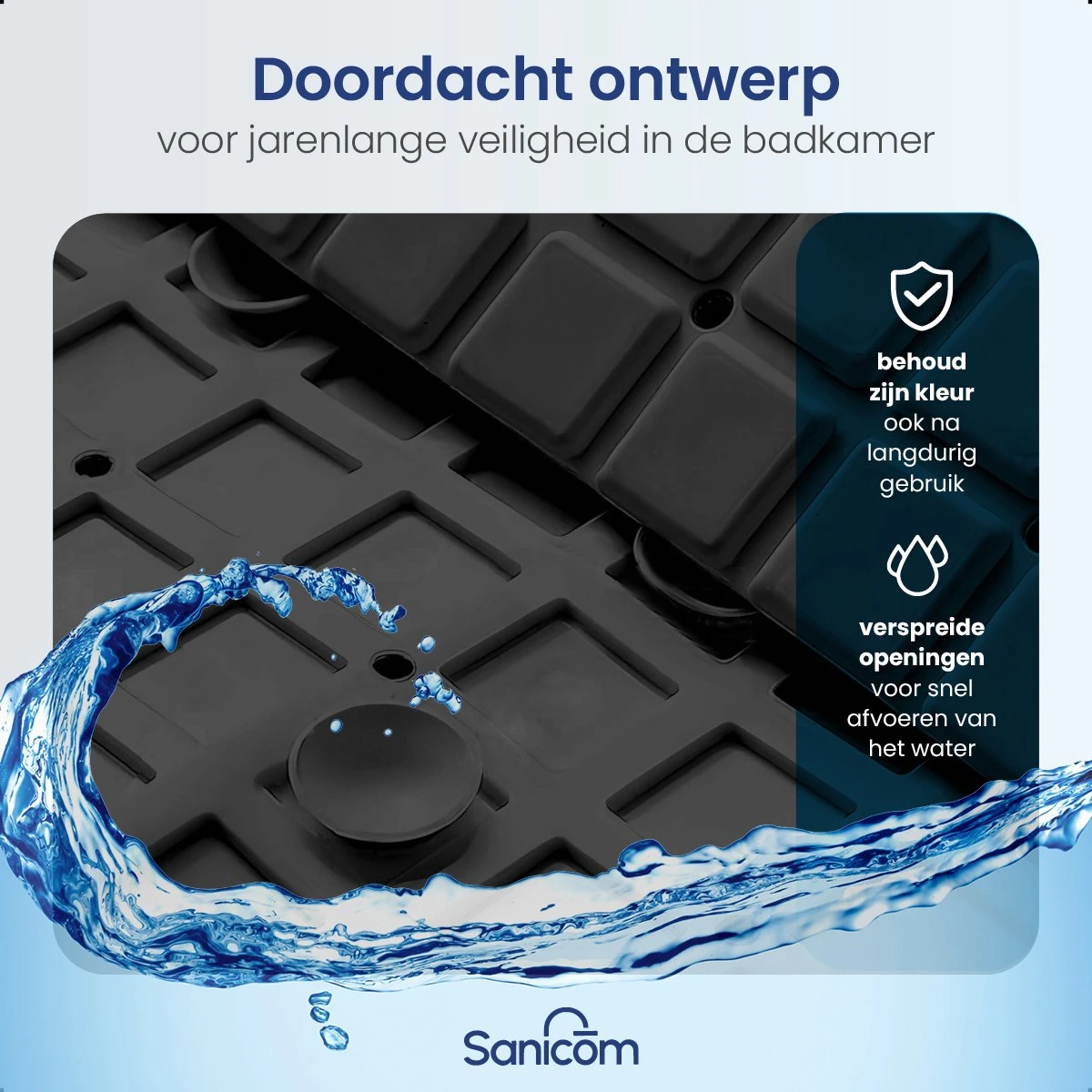 Merkloos Badmat Antislip - Douchemat - Antislipmat Bad - Antislipmat Douche - Schimmelbestendig - Met Zuignappen - Wasbaar - Zwart 4 Merkloos Badmat Antislip - Douchemat - Antislipmat Bad - Antislipmat Douche - Schimmelbestendig - Met Zuignappen - Wasbaar - Zwart - Afbeelding 4