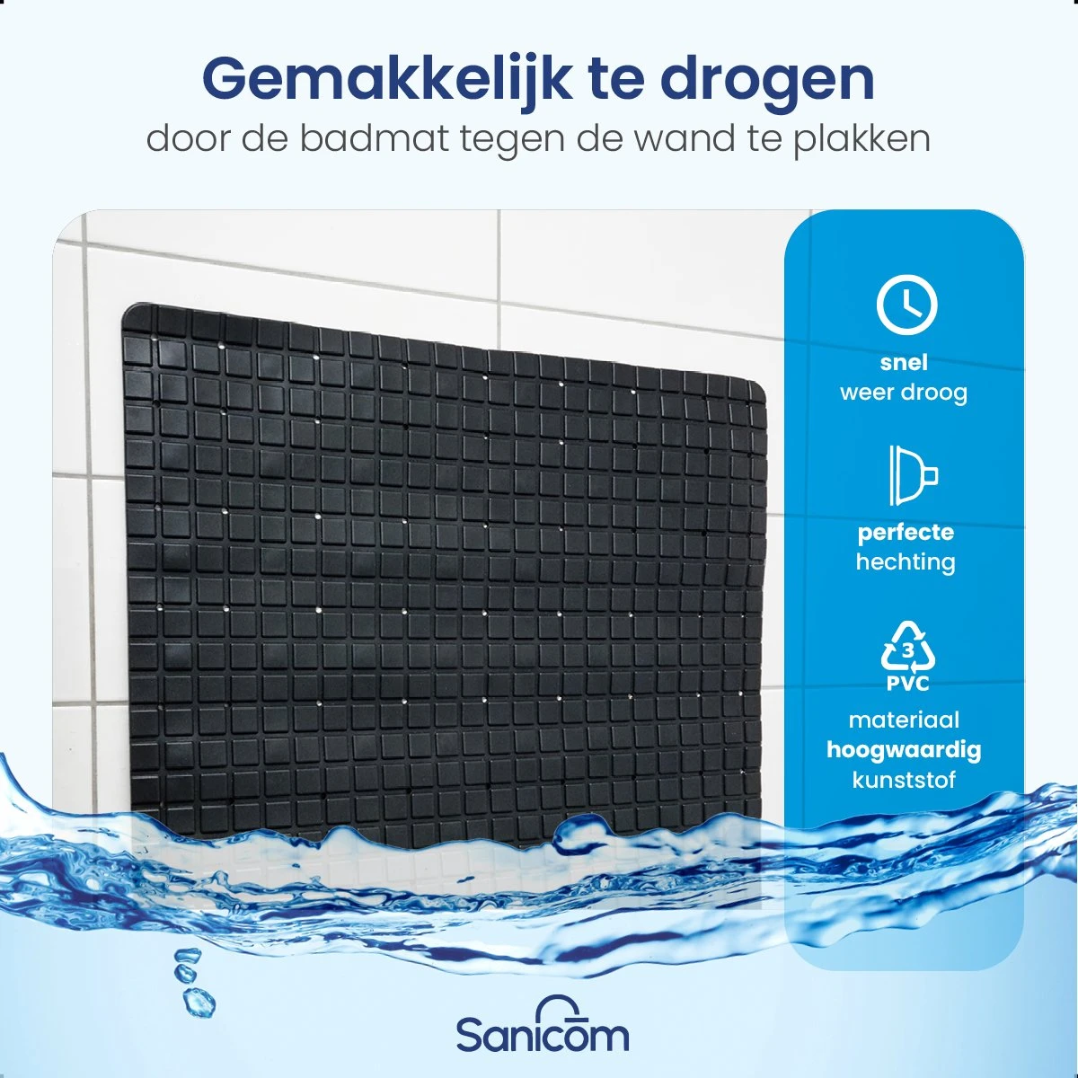 Merkloos Badmat Antislip - Douchemat - Antislipmat Bad - Antislipmat Douche - Schimmelbestendig - Met Zuignappen - Wasbaar - Zwart 5 Merkloos Badmat Antislip - Douchemat - Antislipmat Bad - Antislipmat Douche - Schimmelbestendig - Met Zuignappen - Wasbaar - Zwart - Afbeelding 5