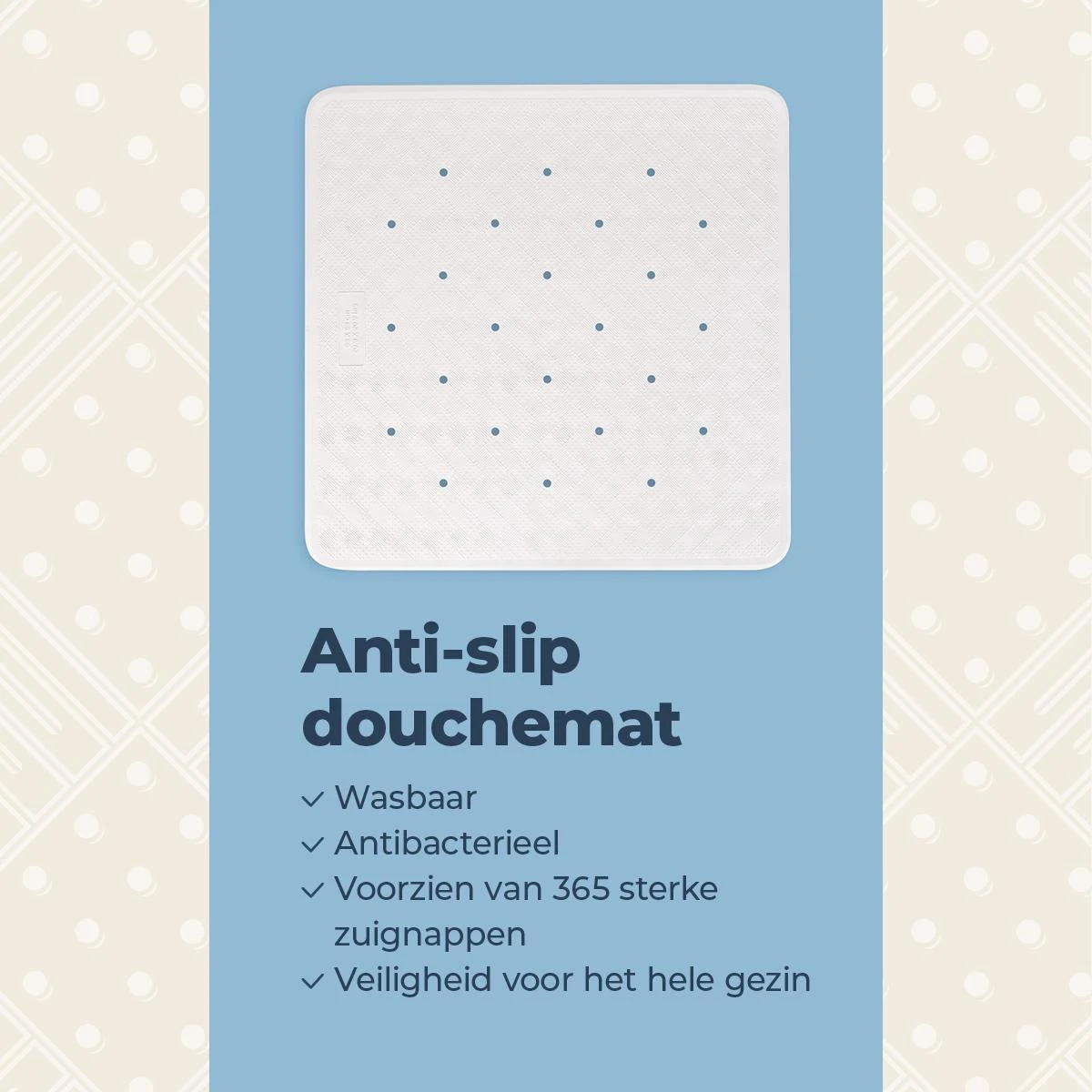 Douchemat Antislip Wit - 53 X 53 Cm - Antislipmat Douche - Badmat 2 Douchemat Antislip Wit - 53 X 53 Cm - Antislipmat Douche - Badmat - Afbeelding 2